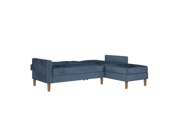 Schäslong Lilly Blå, Sammet - Blå, Sammet - Möbler - Soffa - Divansoffa & schäslongsoffa