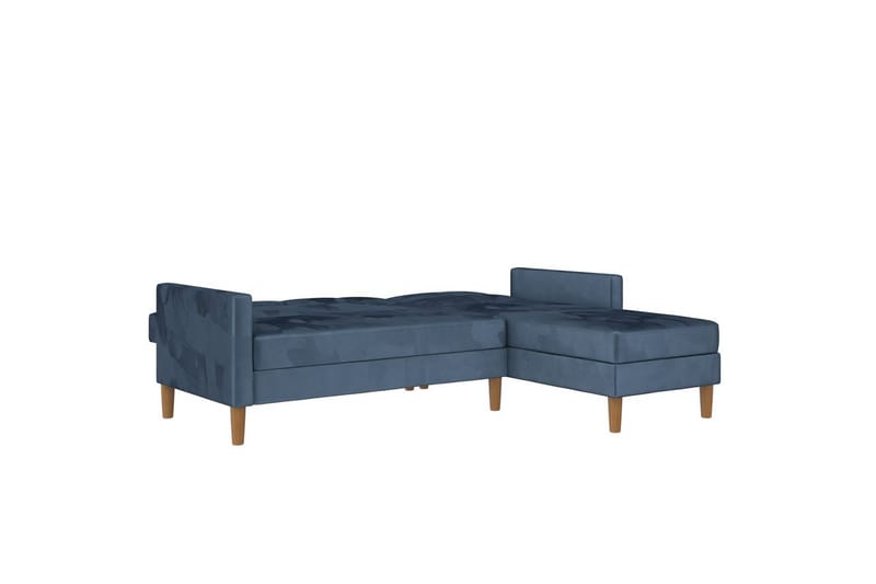 Schäslong Lilly Blå, Sammet - Blå, Sammet - Möbler - Soffa - Divansoffa & schäslongsoffa