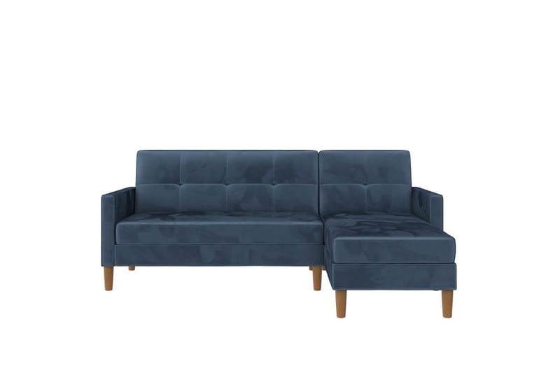 Schäslong Lilly Blå, Sammet - Blå, Sammet - Möbler - Soffa - Divansoffa & schäslongsoffa