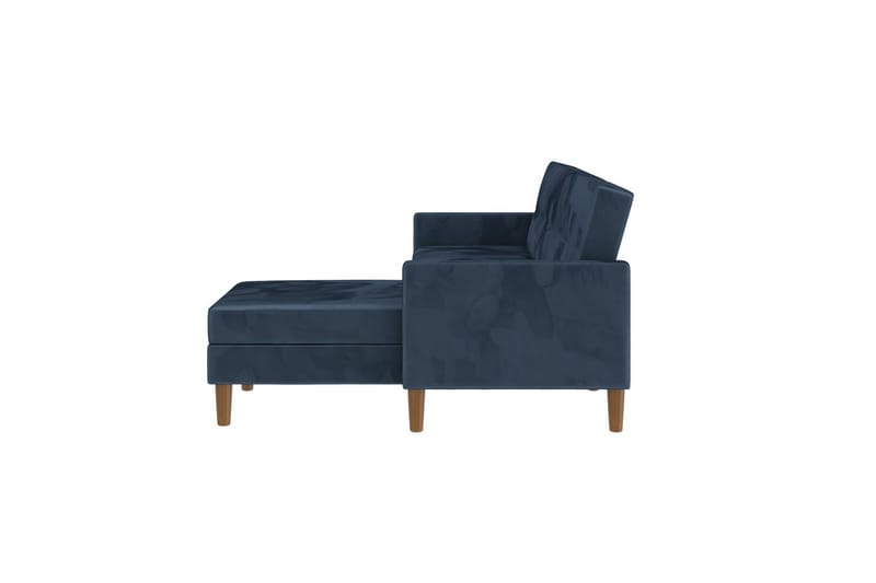 Schäslong Lilly Blå, Sammet - Blå, Sammet - Möbler - Soffa - Divansoffa & schäslongsoffa