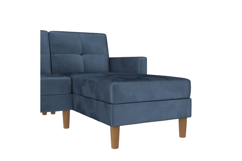 Schäslong Lilly Blå, Sammet - Blå, Sammet - Möbler - Soffa - Divansoffa & schäslongsoffa