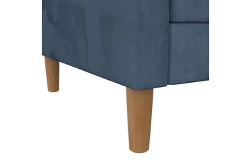 Schäslong Lilly Blå, Sammet - Blå, Sammet - Möbler - Soffa - Divansoffa & schäslongsoffa - 3 sits soffa med divan