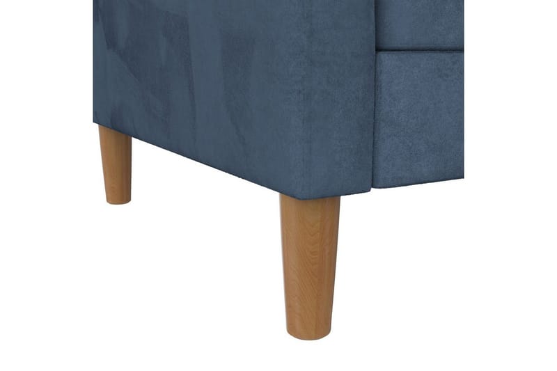 Schäslong Lilly Blå, Sammet - Blå, Sammet - Möbler - Soffa - Divansoffa & schäslongsoffa - 3 sits soffa med divan