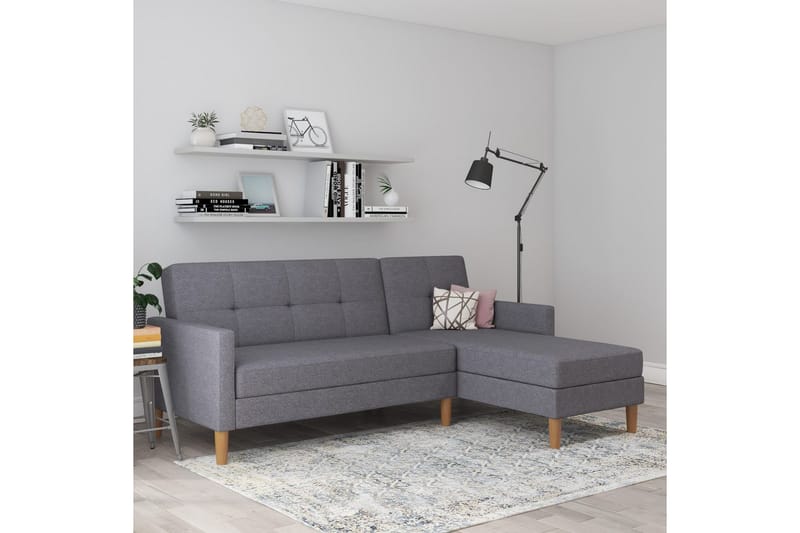 Schäslong Lilly Ljusgrå, Linne - Ljusgrå, Linne - Möbler - Soffa - Divansoffa & schäslongsoffa