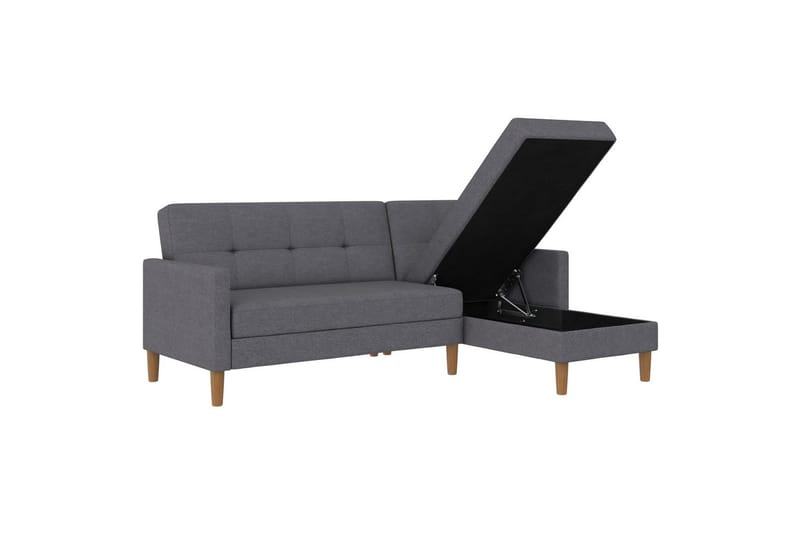 Schäslong Lilly Ljusgrå, Linne - Ljusgrå, Linne - Möbler - Soffa - Divansoffa & schäslongsoffa