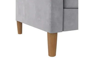 Schäslong Lilly Ljusgrå, Sammet - Ljusgrå, Sammet - Möbler - Soffa - Divansoffa & schäslongsoffa - 3 sits soffa med divan