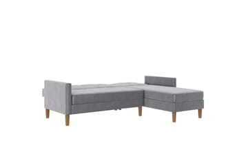 Schäslong Lilly Ljusgrå, Sammet - Ljusgrå, Sammet - Möbler - Soffa - Divansoffa & schäslongsoffa