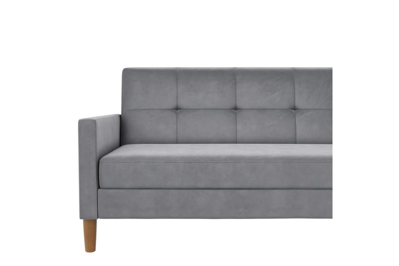 Schäslong Lilly Ljusgrå, Sammet - Ljusgrå, Sammet - Möbler - Soffa - Divansoffa & schäslongsoffa