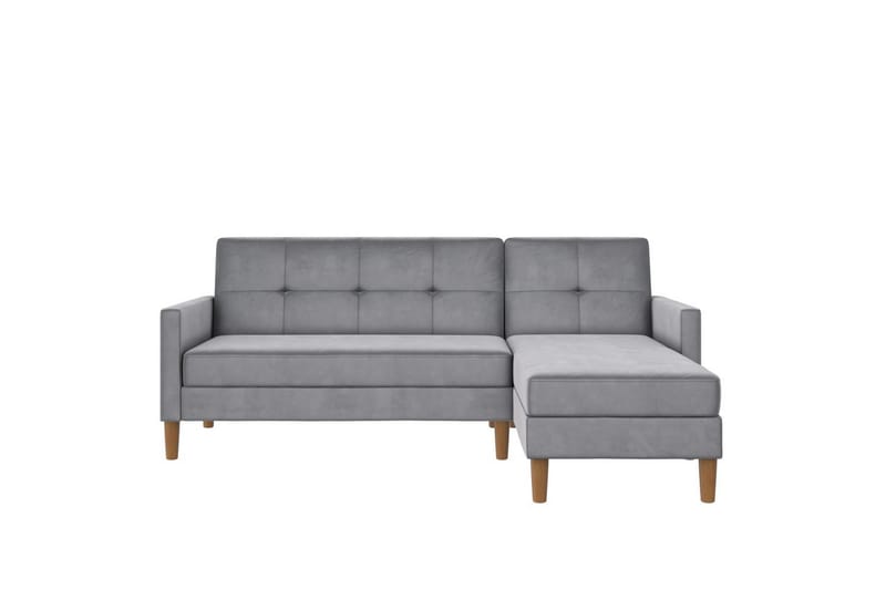 Schäslong Lilly Ljusgrå, Sammet - Ljusgrå, Sammet - Möbler - Soffa - Divansoffa & schäslongsoffa