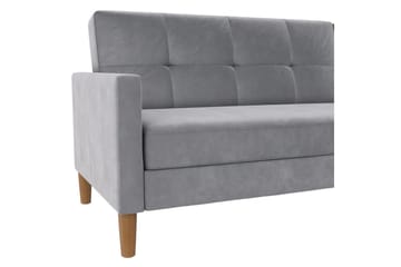 Schäslong Lilly Ljusgrå, Sammet - Ljusgrå, Sammet - Möbler - Soffa - Divansoffa & schäslongsoffa