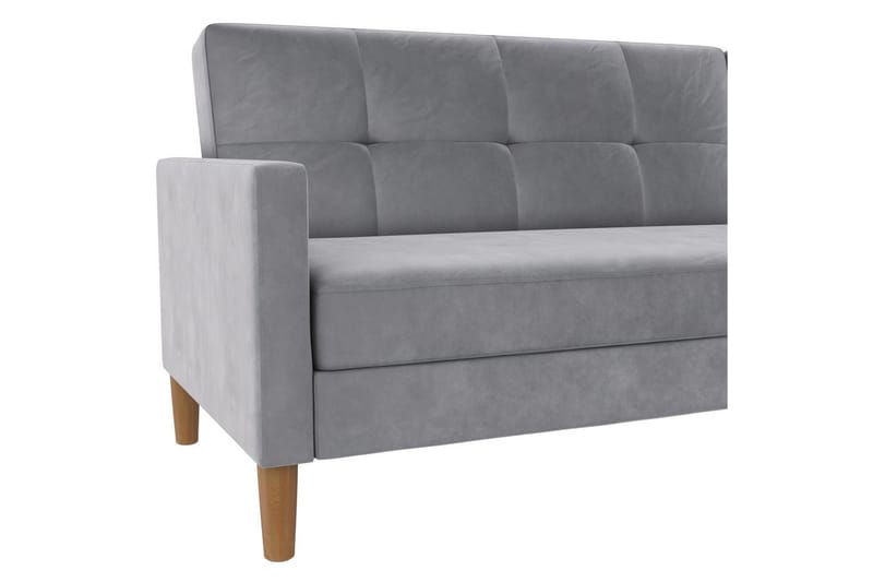 Schäslong Lilly Ljusgrå, Sammet - Ljusgrå, Sammet - Möbler - Soffa - Divansoffa & schäslongsoffa