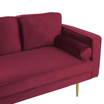 Schäslong Miramas Högervänd - Mörkröd - Möbler - Soffa - Sammetssoffa