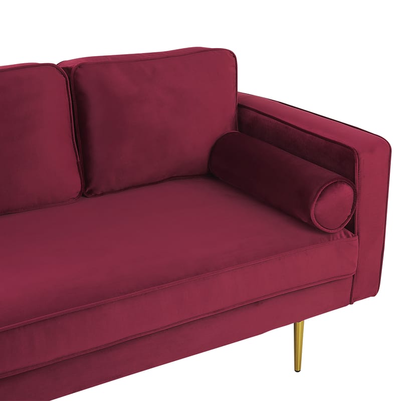 Schäslong Miramas Högervänd - Mörkröd - Möbler - Soffa - Sammetssoffa