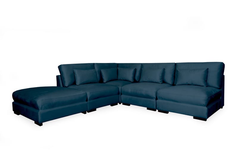 Schäslongsoffa Columbus Höger Sammet - Blå - 4 sits soffa med divan - Sammetssoffa - Divansoffa & schäslongsoffa
