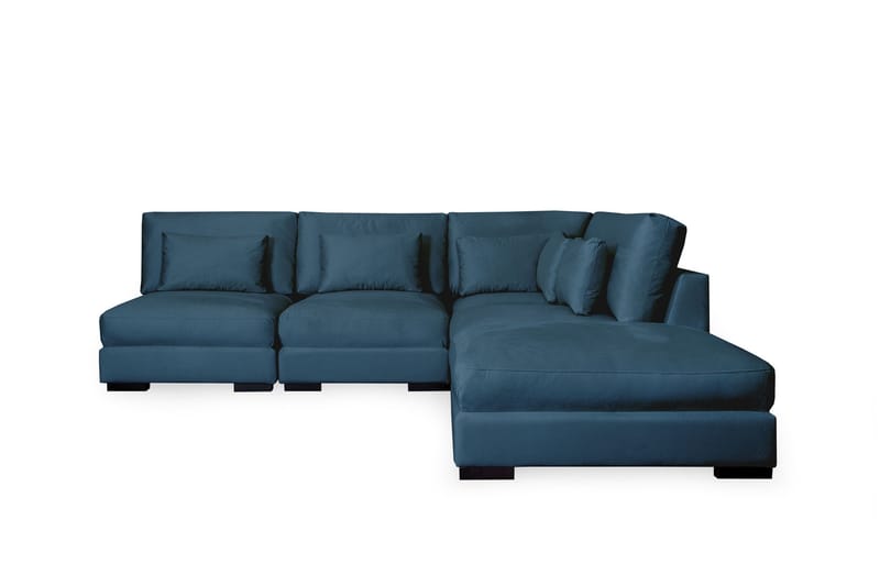 Schäslongsoffa Columbus Vänster Sammet - Blå - 4 sits soffa med divan - Sammetssoffa - Divansoffa & schäslongsoffa