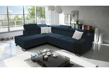 Seginus Bäddsoffa m. Schäslong 3-sits 210x127 - Blå - Möbler - Soffa - Sammetssoffa