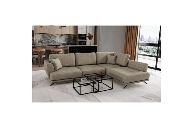 Sektion Eltap Larde 286x191x90 cm, Leve 18, Beige, Höger