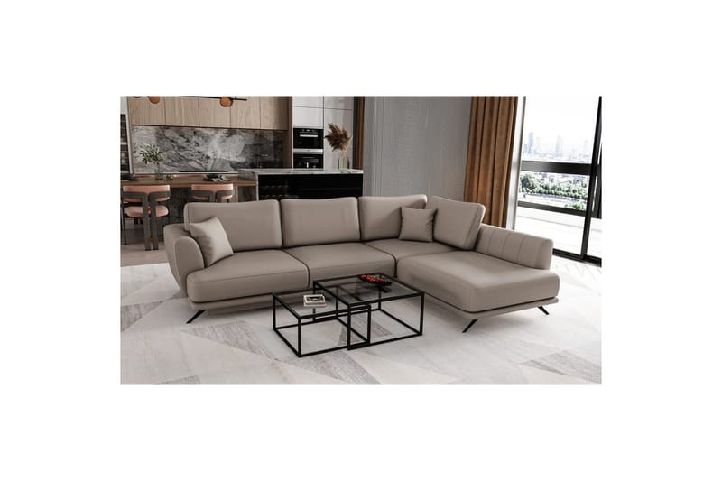 Sektion Eltap Larde 286x191x90 cm, Savoi 7, Beige, Höger