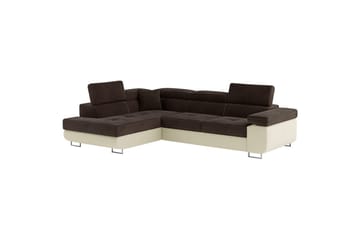 Sektionssoffa Eltap Anton 272x203x85 cm - Jasmine 29, Mjuk 33, Brun, Beige, Vänster - Möbler - Soffa - Sammetssoffa