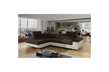Sektionssoffa Eltap Anton 272x203x85 cm - Jasmine 29, Mjuk 33, Brun, Beige, Vänster - Möbler - Soffa - Sammetssoffa