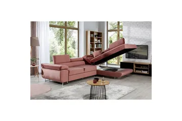 Sektionssoffa Eltap Anton 272x203x85 cm - Monolith 63, Rosa, Höger - Möbler - Soffa - Sammetssoffa