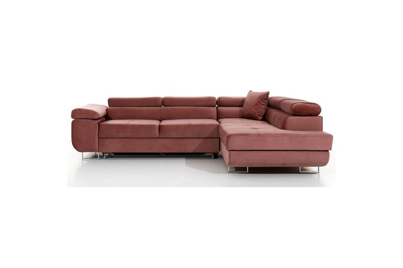Sektionssoffa Eltap Anton 272x203x85 cm - Monolith 63, Rosa, Höger - Möbler - Soffa - Sammetssoffa