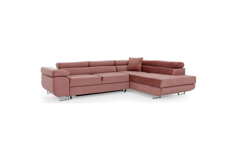 Sektionssoffa Eltap Anton 272x203x85 cm - Monolith 63, Rosa, Höger - Möbler - Soffa - Sammetssoffa