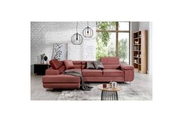 Sektionssoffa Eltap Anton 272x203x85 cm - Monolith 63, Rosa, Vänster - Möbler - Soffa - Sammetssoffa