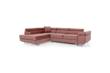 Sektionssoffa Eltap Anton 272x203x85 cm - Monolith 63, Rosa, Vänster - Möbler - Soffa - Sammetssoffa
