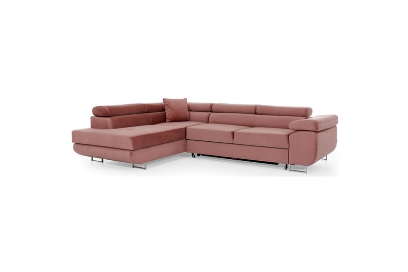 Sektionssoffa Eltap Anton 272x203x85 cm - Monolith 63, Rosa, Vänster - Möbler - Soffa - Sammetssoffa