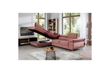 Sektionssoffa Eltap Anton 272x203x85 cm - Monolith 63, Rosa, Vänster - Möbler - Soffa - Sammetssoffa