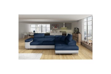 Sektionssoffa Eltap Anton 272x203x85 cm - Monolith 77, Monolith 84, Blå, Ljusgrå, Höger - Möbler - Soffa - Sammetssoffa