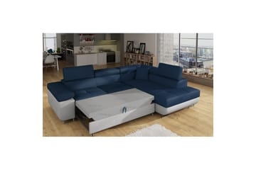 Sektionssoffa Eltap Anton 272x203x85 cm - Monolith 77, Monolith 84, Blå, Ljusgrå, Höger - Möbler - Soffa - Sammetssoffa