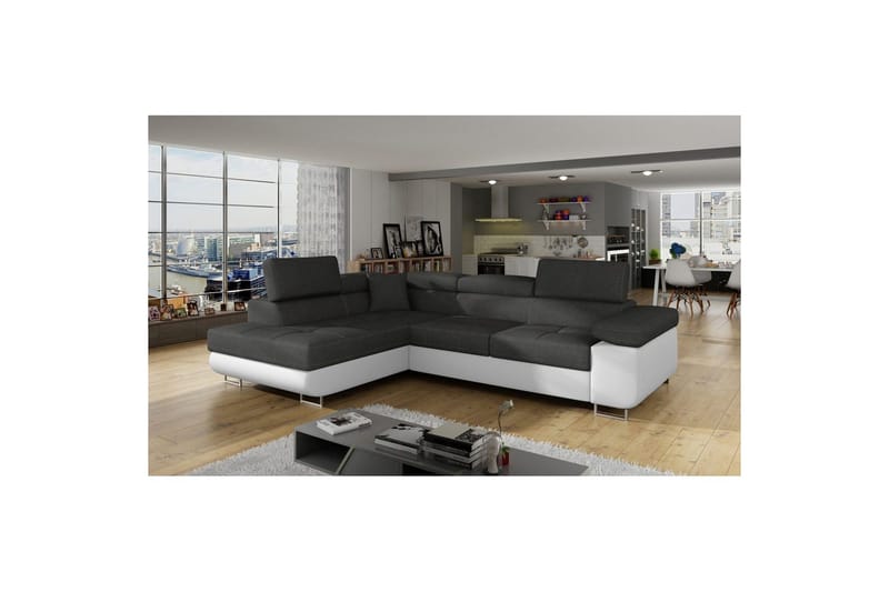 Sektionssoffa Eltap Anton 272x203x85 cm - Sawana 05, Soft 17, Grå, Vit, Vänster - Möbler - Soffa - Skinnsoffa