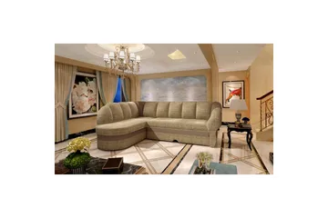 Sektionssoffa Eltap Benano 250x85x180 cm - Berlin 03, Mjuk 15, Beige, Brun, Vänster - Möbler - Soffa - Skinnsoffa