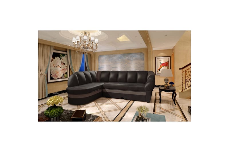 Sektionssoffa Eltap Benano 250x85x180 cm, Monolith 29, Monolith 09, Brun, Mörk beige, Vänster