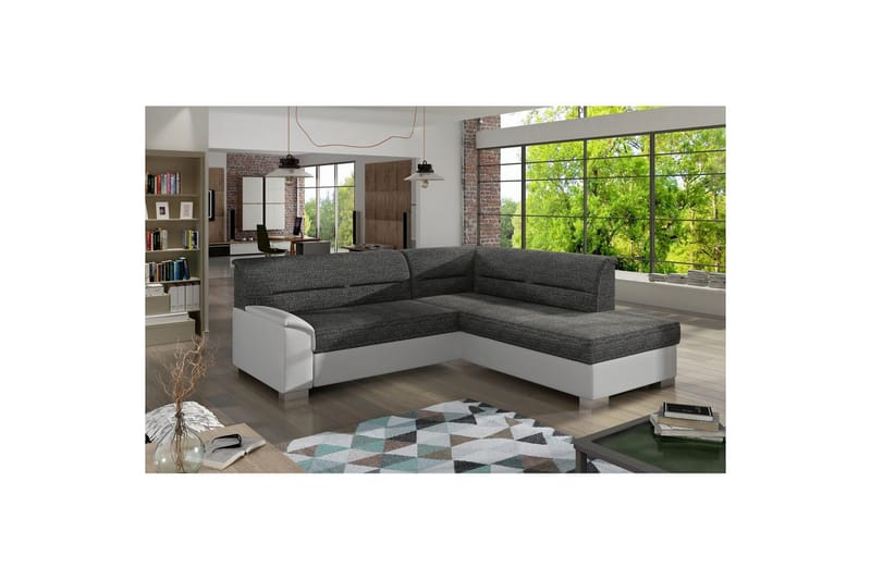 Sektionssoffa Eltap Bergen 247x214x83 cm, Berlin 02, Soft 17, Vit, Höger
