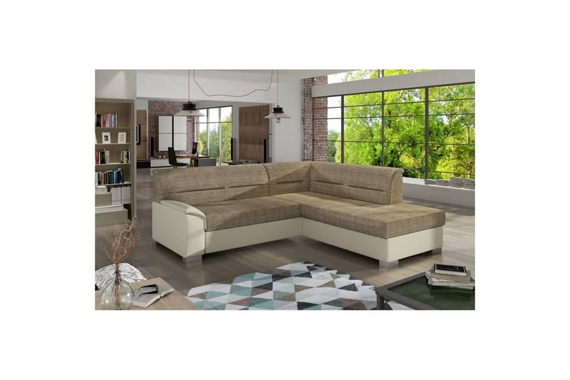 Sektionssoffa Eltap Bergen 247x214x83 cm - Berlin 03, Soft 33, Beige, Höger - Möbler - Soffa - Skinnsoffa