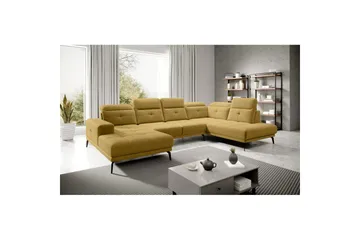 Sektionssoffa Eltap Bretan 350x205x107 cm - Savoi 45, Gul, Höger - Möbler - Soffa - Skinnsoffa