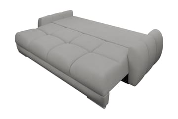 Simerly 3-sits Bäddbar Soffa 234 cm med Förvaring i Plysch - Ljusgrå - Möbler - Soffa - 3 sits soffa
