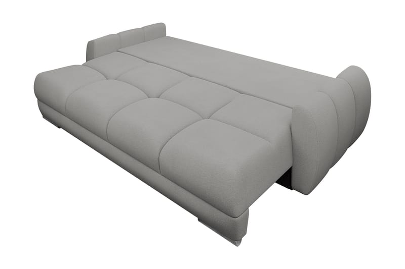 Simerly 3-sits Bäddbar Soffa 234 cm med Förvaring i Plysch - Ljusgrå - Möbler - Soffa - 3 sits soffa