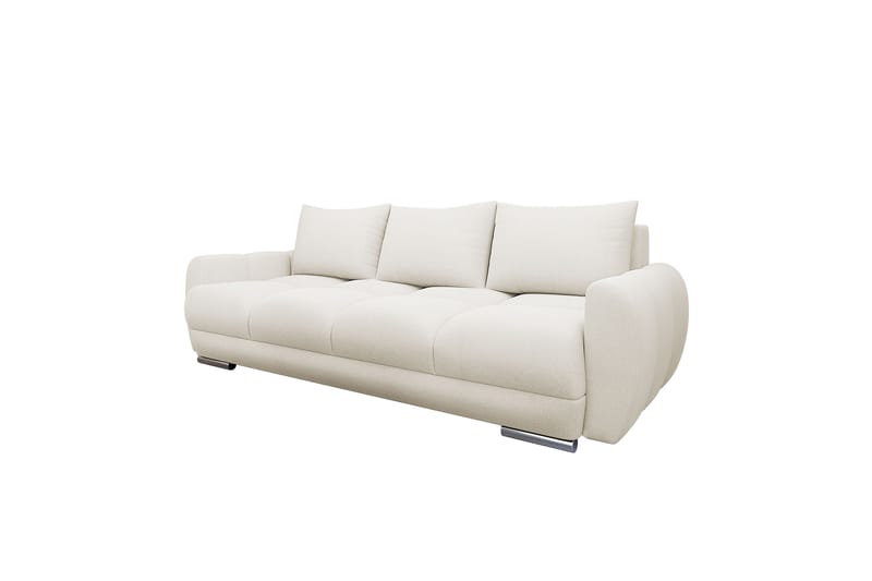 Simerly 3-sits Bäddbar Soffa 234 cm med Förvaring i Plysch, Ljusgrå
