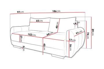 Simerly Soffa 3-sits - Grå - Möbler - Soffa - 3 sits soffa