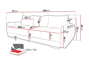 Simerly Soffa 3-sits i Plysch - Gul - Möbler - Soffa - 3 sits soffa