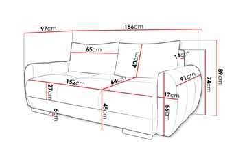 Simerly Soffa 3-sits - Svart - Möbler - Soffa - 3 sits soffa