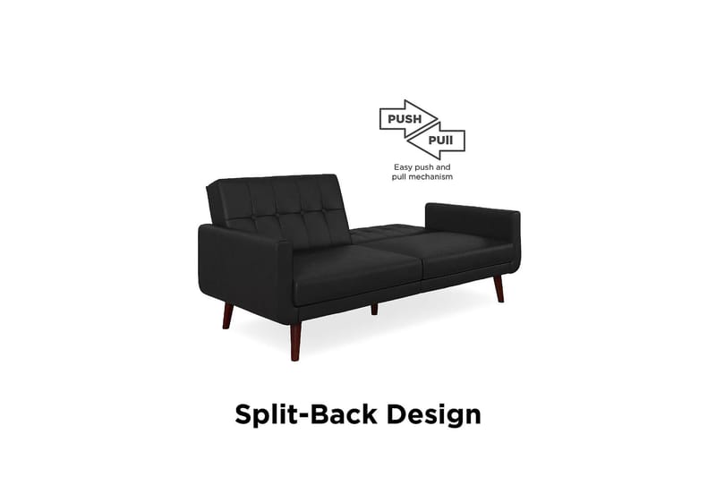 2-sits Bäddsoffa Nola Konstläder/Svart - Dorel Home - Möbler - Soffa - Skinnsoffa