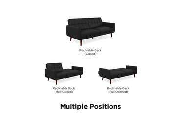 2-sits Bäddsoffa Nola Konstläder/Svart - Dorel Home - Möbler - Soffa - Skinnsoffa