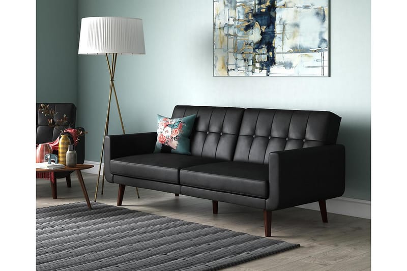 2-sits Bäddsoffa Nola Konstläder/Svart - Dorel Home - Möbler - Soffa - Skinnsoffa