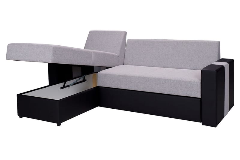 Aden Hörnsoffa - Grå/Svart - Möbler - Soffa - Skinnsoffa