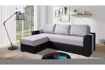 Aden Hörnsoffa - Grå/Svart - Möbler - Soffa - Skinnsoffa